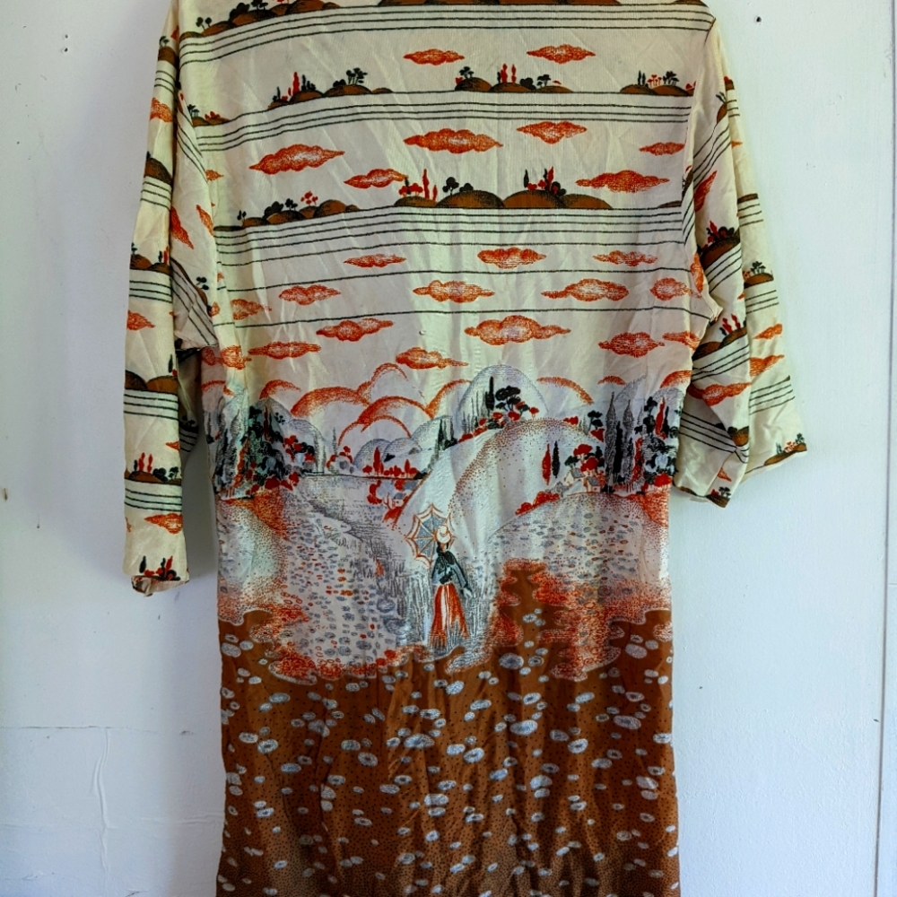 '70s novelty print button up